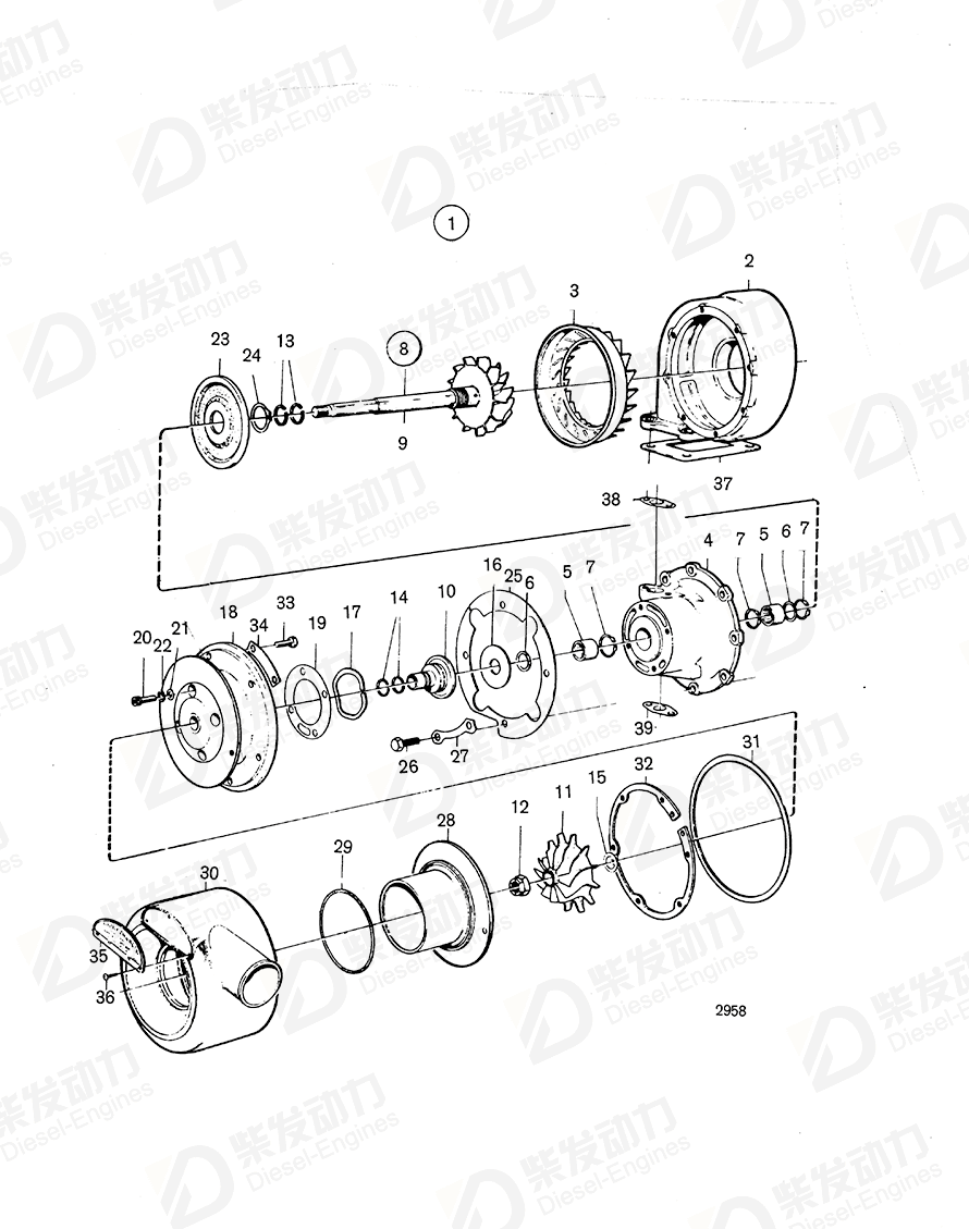 volvo penta Gasket 417736 Drawing